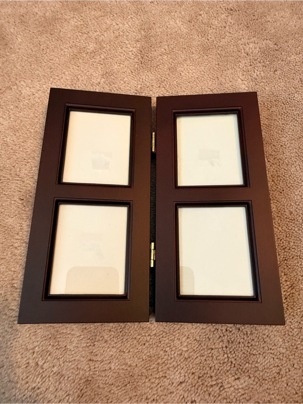 Classic Folding 4-Opening Photo Frame - Brown